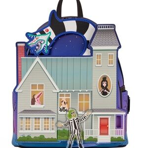 Loungefly Beetlejuice Deetz House Glow in the Dark Sand Worm Lydia Mini Backpack